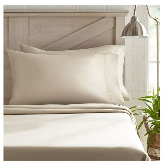 BH&G 400 Thread Count 2 King Pillowcases Paprus Beige - Picture 3 of 8